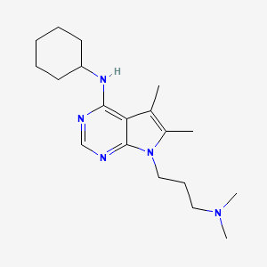 molecular formula C19H31N5 B14159542 N-cyclohexyl-7-[3-(dimethylamino)propyl]-5,6-dimethylpyrrolo[2,3-d]pyrimidin-4-amine CAS No. 902314-35-6