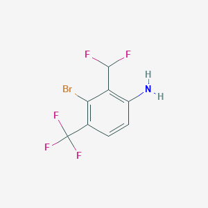 molecular formula C8H5BrF5N B1415959 3-Bromo-2-difluoromethyl-4-(trifluoromethyl)aniline CAS No. 1807187-14-9