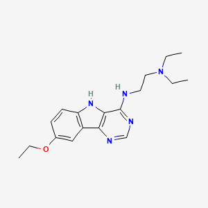 molecular formula C18H25N5O B14159597 N-(8-ethoxy-5H-pyrimido[5,4-b]indol-4-yl)-N',N'-diethylethane-1,2-diamine CAS No. 846584-08-5
