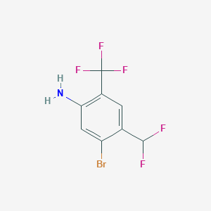 molecular formula C8H5BrF5N B1415960 5-Bromo-4-difluoromethyl-2-(trifluoromethyl)aniline CAS No. 1805593-81-0