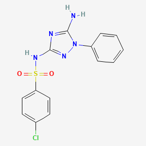 molecular formula C14H12ClN5O2S B14159608 N-(5-amino-1-phenyl-1,2,4-triazol-3-yl)-4-chlorobenzenesulfonamide CAS No. 840457-49-0