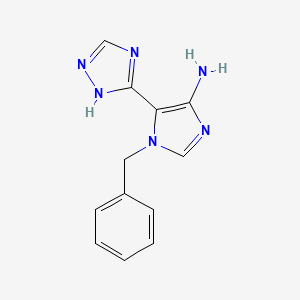 molecular formula C12H12N6 B14159698 1-benzyl-5-(1H-1,2,4-triazol-5-yl)imidazol-4-amine CAS No. 4022-84-8
