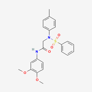 molecular formula C23H24N2O5S B14159746 N-(3,4-dimethoxyphenyl)-N~2~-(4-methylphenyl)-N~2~-(phenylsulfonyl)glycinamide CAS No. 5998-49-2