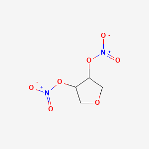 molecular formula C4H6N2O7 B14159765 trans-Oxolane-3,4-diol dinitrate CAS No. 58690-45-2