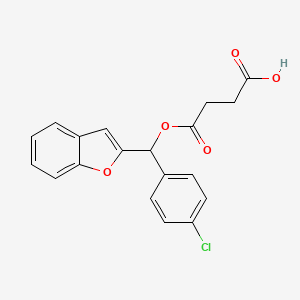 molecular formula C19H15ClO5 B14159772 Succinic acid, mono(alpha-2-benzofuranyl-p-chlorobenzyl) ester CAS No. 3607-35-0