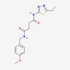 molecular formula C16H20N4O3S B14159782 N'-(5-ethyl-1,3,4-thiadiazol-2-yl)-N-[(4-methoxyphenyl)methyl]butanediamide CAS No. 714243-87-5