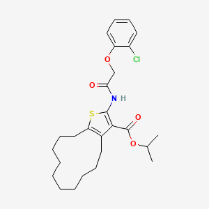 molecular formula C26H34ClNO4S B14159790 Propan-2-yl 2-{[(2-chlorophenoxy)acetyl]amino}-4,5,6,7,8,9,10,11,12,13-decahydrocyclododeca[b]thiophene-3-carboxylate CAS No. 6337-23-1