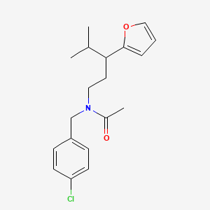 molecular formula C19H24ClNO2 B14159834 N-[(4-chlorophenyl)methyl]-N-[3-(furan-2-yl)-4-methylpentyl]acetamide CAS No. 578748-26-2
