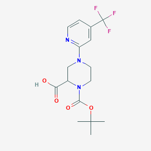 1-[(2-Methylpropan-2-yl)oxycarbonyl]-4-[4-(trifluoromethyl)pyridin-2-yl]piperazine-2-carboxylic acid