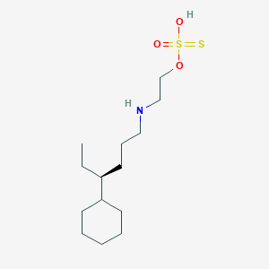 molecular formula C14H29NO3S2 B14159842 Ethanethiol, 2-((4-cyclohexylhexyl)amino)-, hydrogen sulfate (ester) CAS No. 21209-13-2