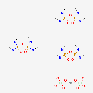 molecular formula C24H72Cl2N12O17P6Zn B14159843 Zinc(2+), tris(octamethylpyrophosphoramide)-, diperchlorate CAS No. 15713-67-4