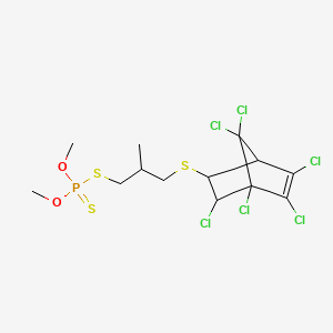 molecular formula C13H17Cl6O2PS3 B14159883 Phosphorodithioic acid, S-(2-((1,4,5,6,7,7-hexachloro-5-norbornen-2-yl)methylthio)-1-methylethyl) O,O-dimethyl ester CAS No. 4470-23-9