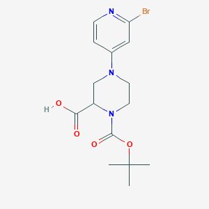 4-(2-Bromopyridin-4-yl)-1-[(2-methylpropan-2-yl)oxycarbonyl]piperazine-2-carboxylic acid