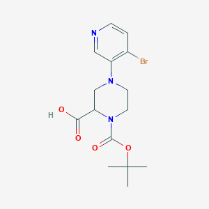 4-(4-Bromopyridin-3-yl)-1-[(2-methylpropan-2-yl)oxycarbonyl]piperazine-2-carboxylic acid