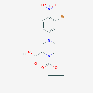 (S)-4-(3-Bromo-4-nitrophenyl)-1-(tert-butoxy-carbonyl)piperazine-2-carboxylic acid