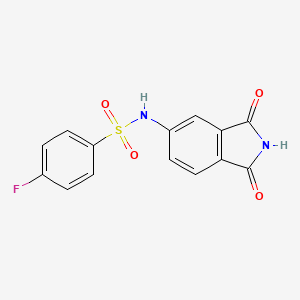 molecular formula C14H9FN2O4S B14160004 N-(1,3-dioxo-2,3-dihydro-1H-isoindol-5-yl)-4-fluorobenzenesulfonamide CAS No. 881487-85-0