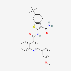 molecular formula C30H31N3O3S B14160034 N-(6-tert-butyl-3-carbamoyl-4,5,6,7-tetrahydro-1-benzothiophen-2-yl)-2-(3-methoxyphenyl)quinoline-4-carboxamide CAS No. 361984-36-3