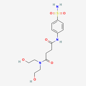 molecular formula C14H21N3O6S B14160063 Butanediamide, N'-(4-(aminosulfonyl)phenyl)-N,N-bis(2-hydroxyethyl)- CAS No. 171088-67-8