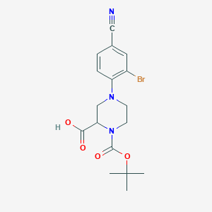 (S)-4-(2-Bromo-4-cyanophenyl)-1-(tert-butoxy-carbonyl)piperazine-2-carboxylic acid