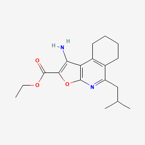 molecular formula C18H24N2O3 B14160090 Ethyl 1-amino-5-(2-methylpropyl)-6,7,8,9-tetrahydrofuro[2,3-c]isoquinoline-2-carboxylate CAS No. 896849-67-5