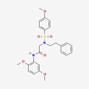 molecular formula C25H28N2O6S B14160129 N-(2,5-Dimethoxyphenyl)-N~2~-(4-methoxybenzene-1-sulfonyl)-N~2~-(2-phenylethyl)glycinamide CAS No. 5960-25-8