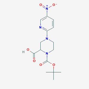 1-[(2-Methylpropan-2-yl)oxycarbonyl]-4-(5-nitropyridin-2-yl)piperazine-2-carboxylic acid