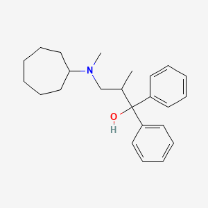 molecular formula C24H33NO B14160294 alpha-(2-(Cycloheptylmethylamino)-1-methylethyl)benzhydrol CAS No. 4082-38-6