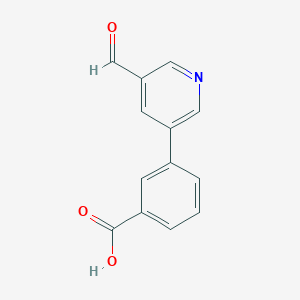 molecular formula C13H9NO3 B1416030 3-(5-Formylpyridin-3-yl)benzoic acid CAS No. 2138146-70-8