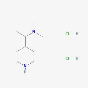 molecular formula C9H22Cl2N2 B1416031 N,N-Dimethyl-1-(4-piperidinyl)-1-ethanamine dihydrochloride CAS No. 2203717-01-3