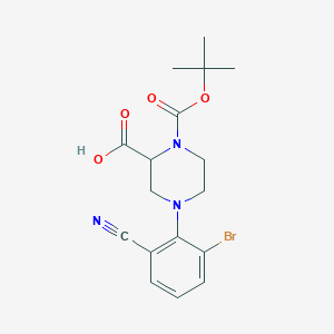 4-(2-Bromo-6-cyanophenyl)-1-[(2-methylpropan-2-yl)oxycarbonyl]piperazine-2-carboxylic acid
