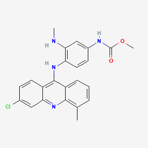 molecular formula C23H21ClN4O2 B14160352 Methyl N-(4-((3-chloro-5-methylacridin-9-yl)amino)-3-(methylamino)phenyl)carbamate CAS No. 88914-56-1