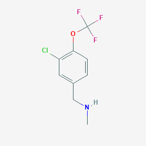 molecular formula C9H9ClF3NO B1416038 {[3-Chloro-4-(trifluoromethoxy)phenyl]methyl}(methyl)amine CAS No. 2229280-88-8