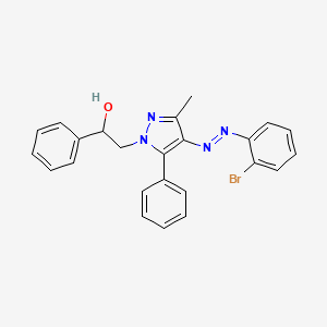 molecular formula C24H21BrN4O B14160425 4-((2-Bromophenyl)azo)-alpha,5-diphenyl-3-methyl-1H-pyrazole-1-ethanol CAS No. 30823-83-7