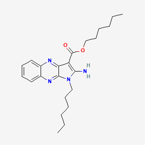 molecular formula C23H32N4O2 B14160477 hexyl 2-amino-1-hexyl-1H-pyrrolo[2,3-b]quinoxaline-3-carboxylate CAS No. 842956-18-7