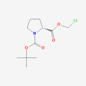 molecular formula C11H18ClNO4 B1416051 1-tert-Butyl 2-chloromethyl (2R)-pyrrolidine-1,2-dicarboxylate CAS No. 150198-96-2