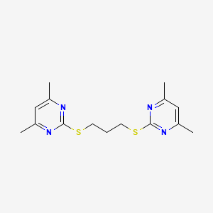 molecular formula C15H20N4S2 B14160592 Pyrimidine, 2,2'-(1,3-propanediylbis(thio))bis(4,6-dimethyl- CAS No. 14961-46-7