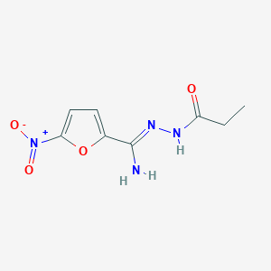molecular formula C8H10N4O4 B14160595 Propionic acid, 2-(5-nitro-alpha-iminofurfuryl)hydrazide CAS No. 3777-12-6