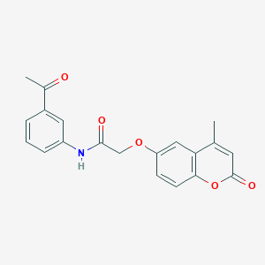 molecular formula C20H17NO5 B14160620 N-(3-acetylphenyl)-2-(4-methyl-2-oxochromen-6-yl)oxyacetamide CAS No. 858742-00-4