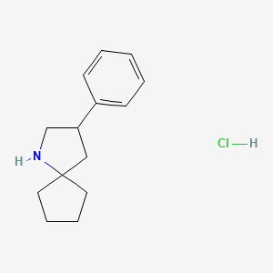 molecular formula C14H20ClN B1416080 3-Phenyl-1-azaspiro[4.4]nonane hydrochloride CAS No. 2205384-16-1
