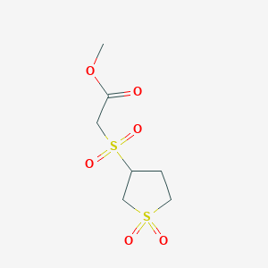 molecular formula C7H12O6S2 B14160813 Methyl 2-(1,1-dioxothiolan-3-yl)sulfonylacetate CAS No. 4595-66-8