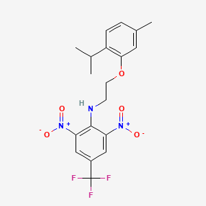 molecular formula C19H20F3N3O5 B14160821 N-{2-[5-methyl-2-(propan-2-yl)phenoxy]ethyl}-2,6-dinitro-4-(trifluoromethyl)aniline CAS No. 347353-83-7