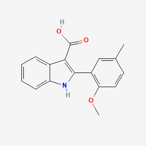 molecular formula C17H15NO3 B1416093 2-(2-methoxy-5-methylphenyl)-1H-indole-3-carboxylic acid CAS No. 1082289-73-3