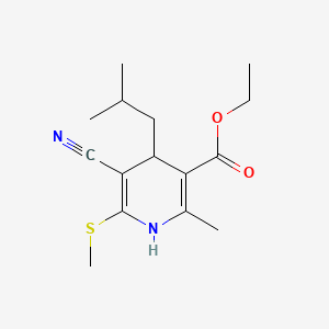 molecular formula C15H22N2O2S B14160930 Ethyl 5-cyano-2-methyl-4-(2-methylpropyl)-6-methylsulfanyl-1,4-dihydropyridine-3-carboxylate CAS No. 231935-10-7