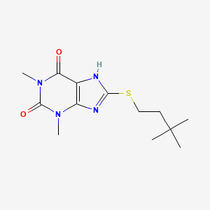 molecular formula C13H20N4O2S B14160958 Theophylline, S-((3,3-dimethylbutyl)thio)- CAS No. 74039-73-9