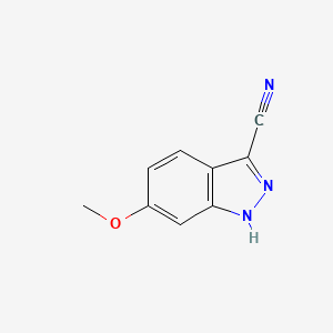 molecular formula C9H7N3O B1416098 6-Methoxy-1H-indazole-3-carbonitrile CAS No. 691900-59-1