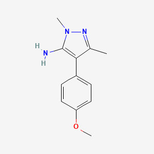 molecular formula C12H15N3O B1416102 4-(4-Methoxyphenyl)-1,3-dimethyl-1H-pyrazol-5-amine CAS No. 1015846-18-0