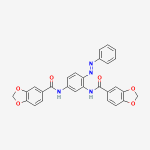 molecular formula C28H20N4O6 B14161113 N,N'-{4-[(E)-phenyldiazenyl]benzene-1,3-diyl}bis(1,3-benzodioxole-5-carboxamide) CAS No. 547709-57-9