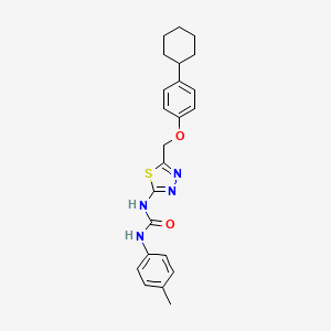 molecular formula C23H26N4O2S B14161145 1-{5-[(4-Cyclohexylphenoxy)methyl]-1,3,4-thiadiazol-2-yl}-3-(4-methylphenyl)urea CAS No. 6372-26-5