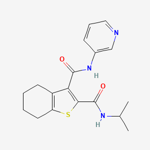 molecular formula C18H21N3O2S B14161159 N~2~-(propan-2-yl)-N~3~-(pyridin-3-yl)-4,5,6,7-tetrahydro-1-benzothiophene-2,3-dicarboxamide CAS No. 461436-58-8