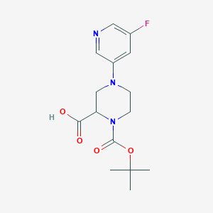 4-(5-Fluoropyridin-3-yl)-1-[(2-methylpropan-2-yl)oxycarbonyl]piperazine-2-carboxylic acid